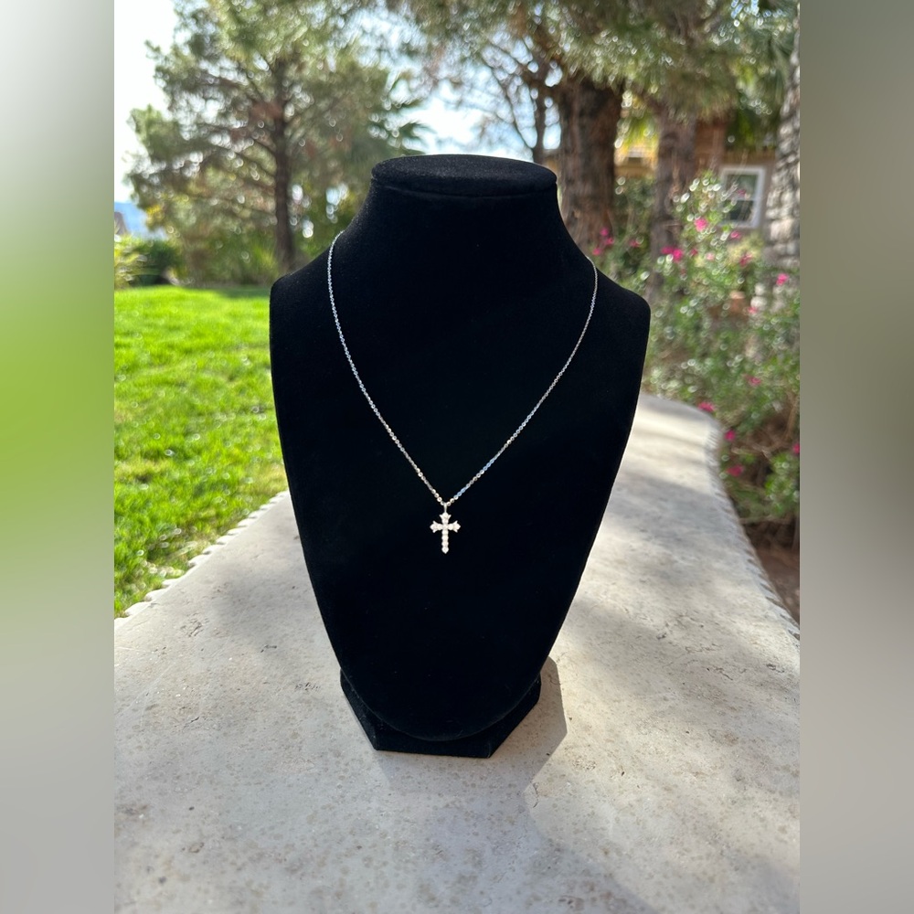 NEW .4ct Moissanite Cross Necklace - S925 Sterling Silver
